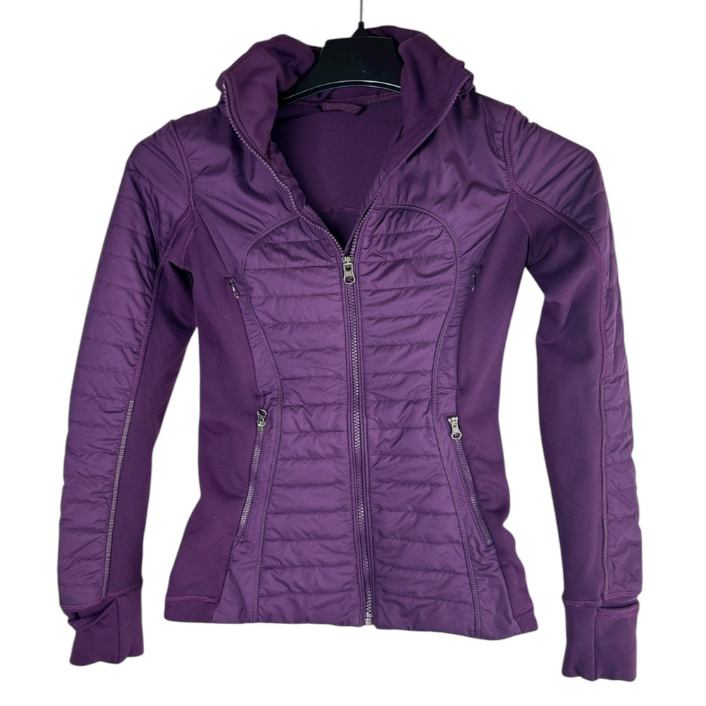Lululemon First Mile Jacket Darkest Magenta Purple Full Zip Women's Size 2 - Picture 3 of 16